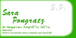 sara pongratz business card
